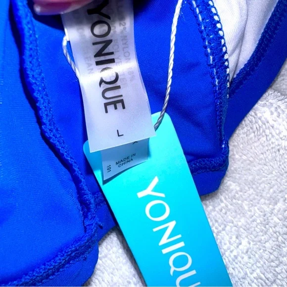 NWT Younique Women's tankini Swimsuit Top in Vibrant Blue - Picture 4 of 6
